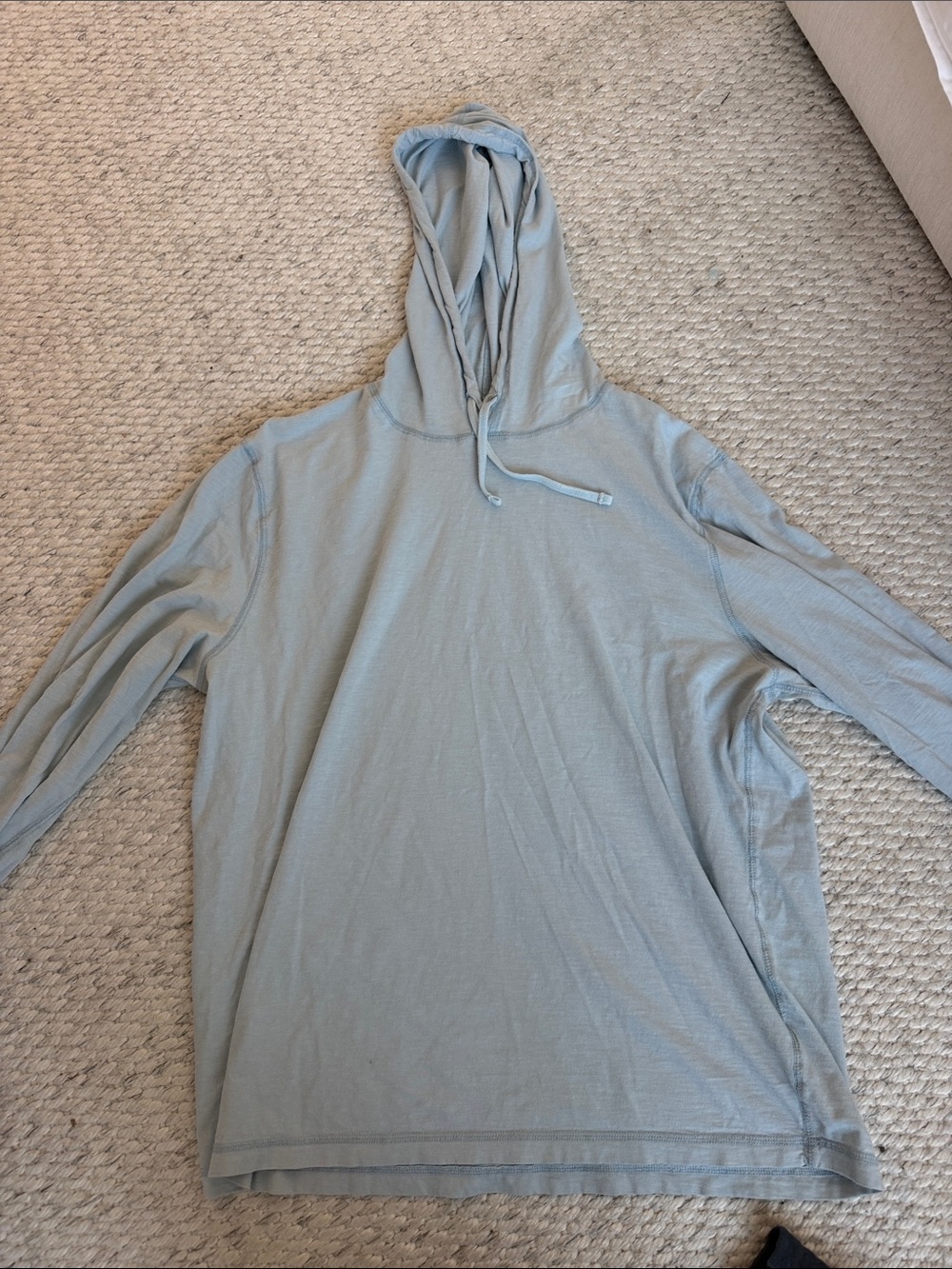 Bloomingdale's Light Blue Men's Hooded Long Sleeve Pullover